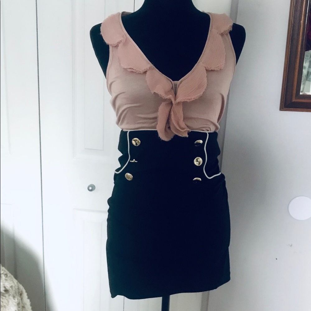 Forever21 black chic stretchy pencil skirt
